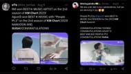 Fans reacting to Suga and IU's win (Image via Twitter)